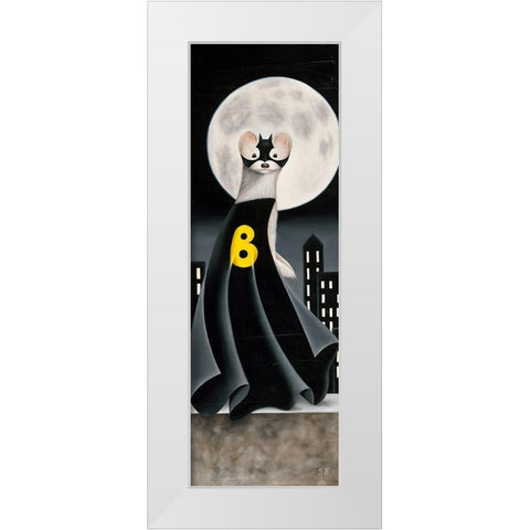 Bat Belette IV White Modern Wood Framed Art Print by Ann R