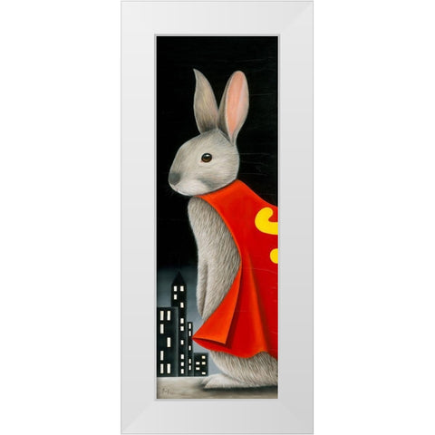 Super Lapin IV White Modern Wood Framed Art Print by Ann R