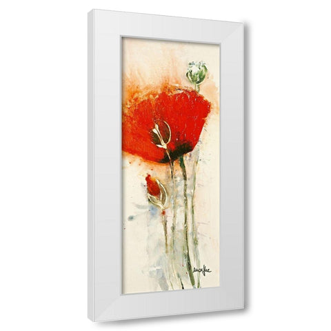 Mohnblumen II White Modern Wood Framed Art Print by Marthe