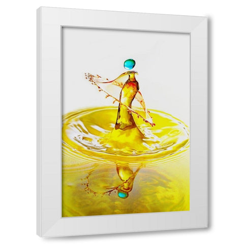 Yellow Dancer White Modern Wood Framed Art Print by Sanchez, Manuel