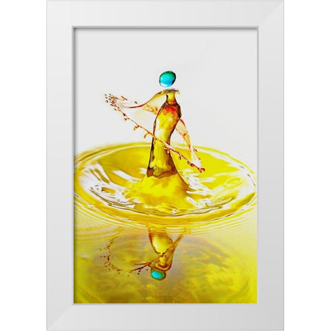 Yellow Dancer White Modern Wood Framed Art Print by Sanchez, Manuel