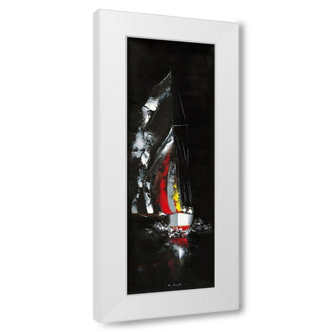 Nocturne White Modern Wood Framed Art Print by de Courcy, Gerard