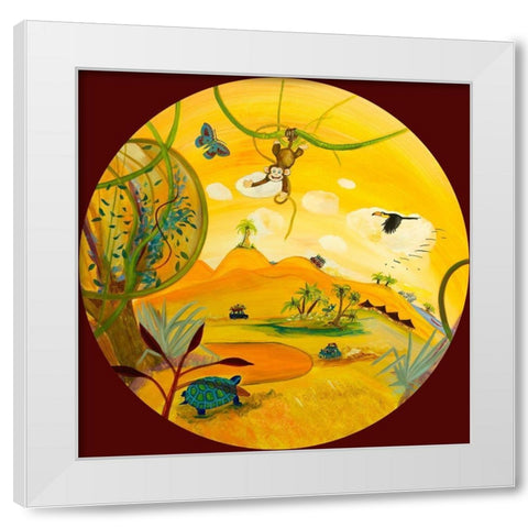 Ile dAfrique White Modern Wood Framed Art Print by Naudin, Genevieve
