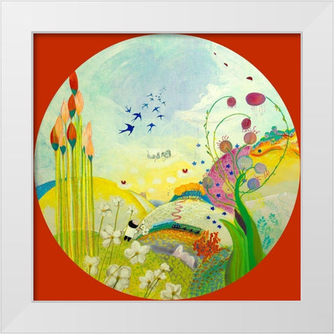 Le reve White Modern Wood Framed Art Print by Naudin, Genevieve