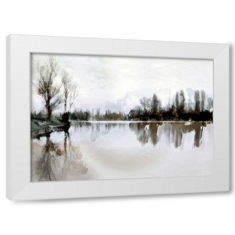 Stiller See White Modern Wood Framed Art Print by Baumann, Matthais