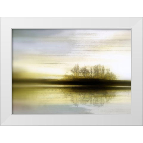 Morgennebel White Modern Wood Framed Art Print by Baumann, Matthias