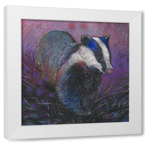 Dachs White Modern Wood Framed Art Print by Botman, Loes