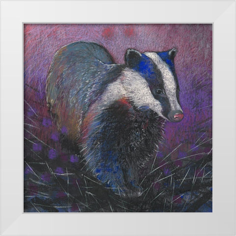 Dachs White Modern Wood Framed Art Print by Botman, Loes