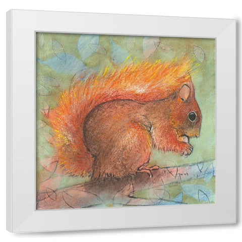 Eichhornchen White Modern Wood Framed Art Print by Botman, Loes