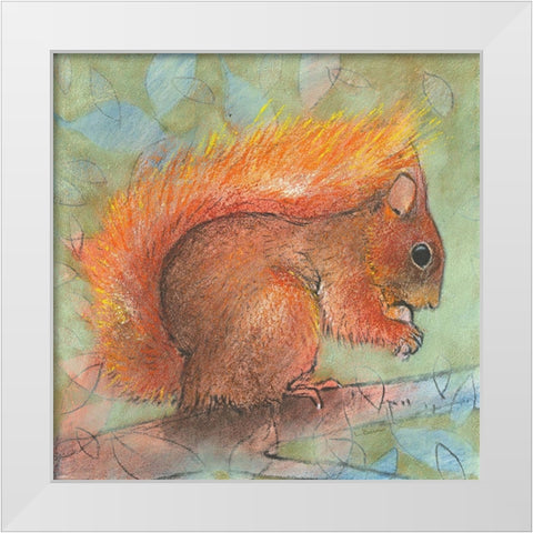 Eichhornchen White Modern Wood Framed Art Print by Botman, Loes