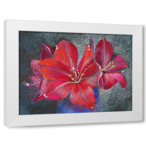 Amaryllis White Modern Wood Framed Art Print by Botman, Loes