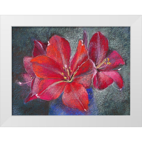 Amaryllis White Modern Wood Framed Art Print by Botman, Loes