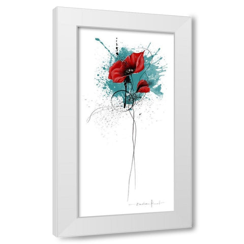 Trash poetry fleurie III White Modern Wood Framed Art Print by Zacher-Finet, Isabelle