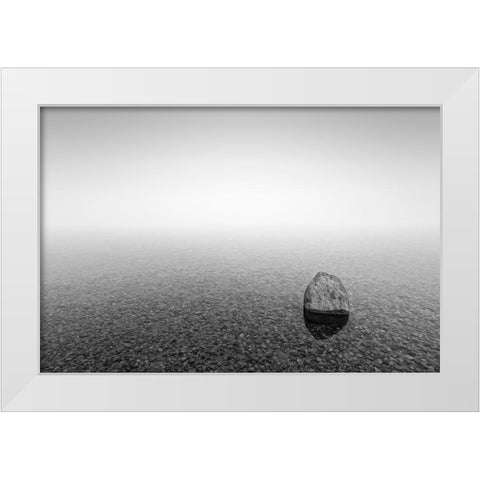 Stone White Modern Wood Framed Art Print by Steger, Uwe