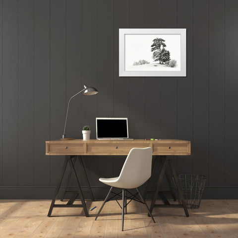 Solitar II White Modern Wood Framed Art Print by Steger, Uwe