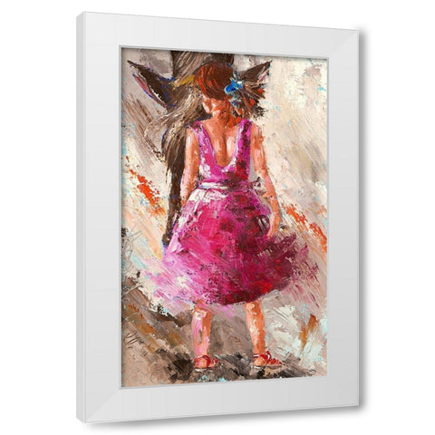 Ma belle etoile I White Modern Wood Framed Art Print by Catherine M.