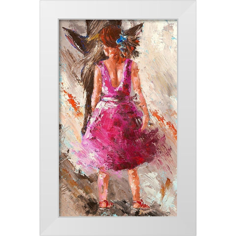 Ma belle etoile I White Modern Wood Framed Art Print by Catherine M.