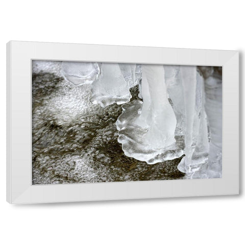 Ice White Modern Wood Framed Art Print by Steger, Uwe