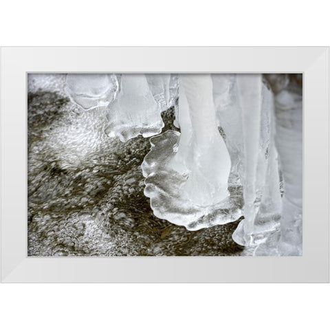 Ice White Modern Wood Framed Art Print by Steger, Uwe