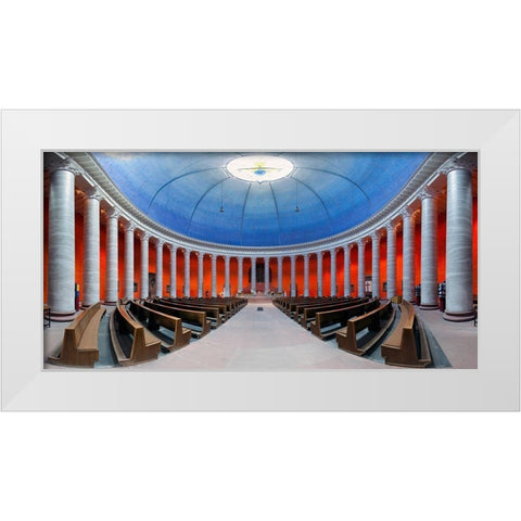 St.Ludwig-Kirche Darmstadt White Modern Wood Framed Art Print by Fischer, Rolf