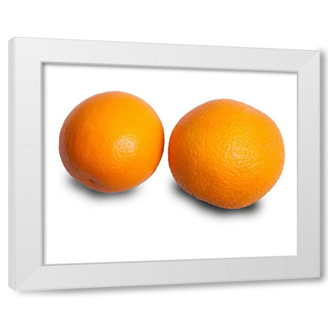 Orangen Duo White Modern Wood Framed Art Print by Brosius, Volker