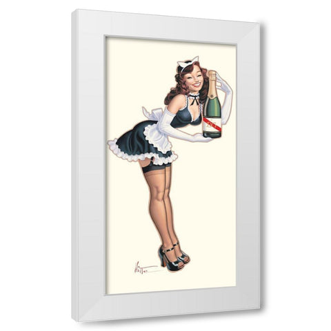 French Maid White Modern Wood Framed Art Print by Hitte, Patrick