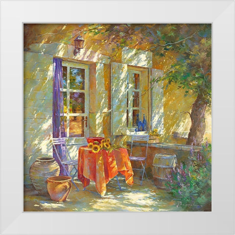 Bouquet de tournesols White Modern Wood Framed Art Print by Messely, Johan