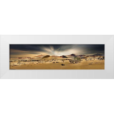Namib Sandsea II White Modern Wood Framed Art Print by Hillert, Peter