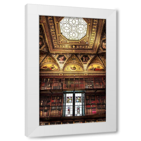 Library Room II White Modern Wood Framed Art Print by Ronin