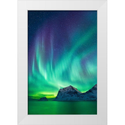 Aurore Boreale II White Modern Wood Framed Art Print by Bertrande, Arnaud