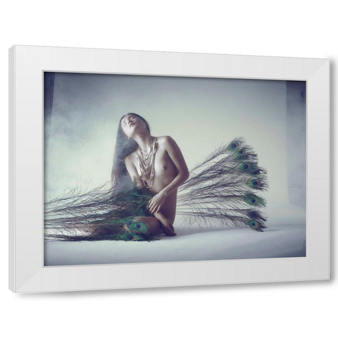 Feathers White Modern Wood Framed Art Print by Milillo, Marco