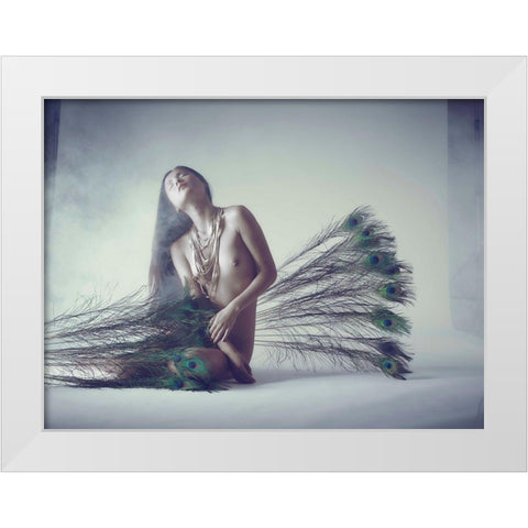 Feathers White Modern Wood Framed Art Print by Milillo, Marco