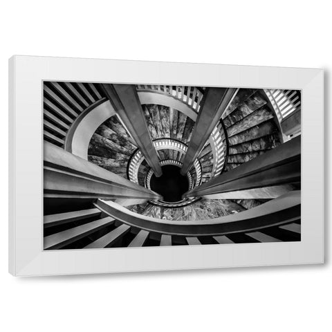 Royal staircase White Modern Wood Framed Art Print by Ronin