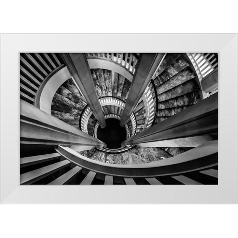 Royal staircase White Modern Wood Framed Art Print by Ronin