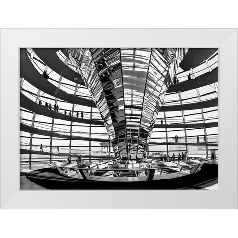 Bundestag White Modern Wood Framed Art Print by Ronin