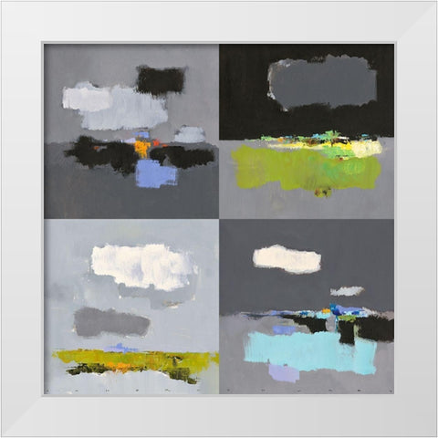 4 x 50 x 50 White Modern Wood Framed Art Print by Groenhart, Jan