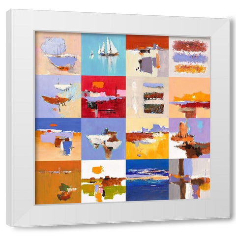 4 x 4 White Modern Wood Framed Art Print by Groenhart, Jan