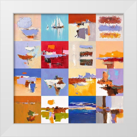 4 x 4 White Modern Wood Framed Art Print by Groenhart, Jan