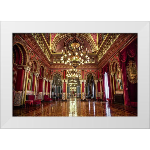 City Hall White Modern Wood Framed Art Print by Ronin