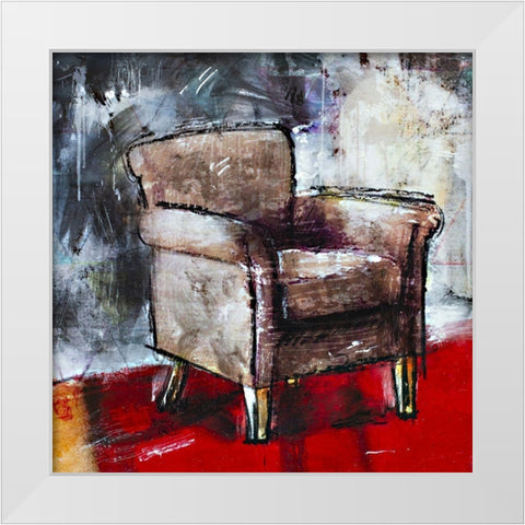 Fauteuil V White Modern Wood Framed Art Print by Ducret, Patrice