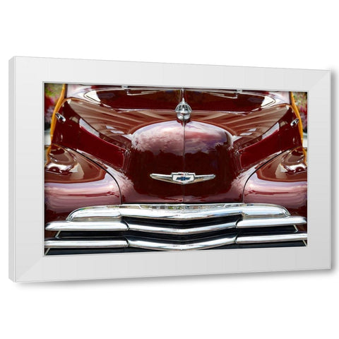 Classic Car V White Modern Wood Framed Art Print by Hillert, Peter