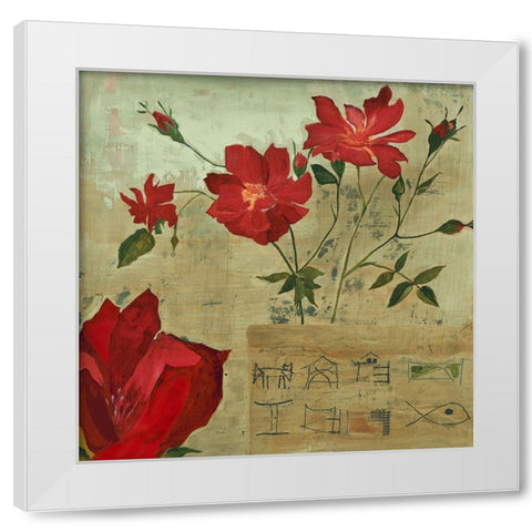 Peonia White Modern Wood Framed Art Print by Richter-Armgart, Rose
