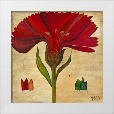 Gerbera White Modern Wood Framed Art Print by Richter-Armgart, Rose