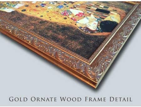 Red Bandana Mosaic Gold Ornate Wood Framed Art Print with Double Matting by Nan