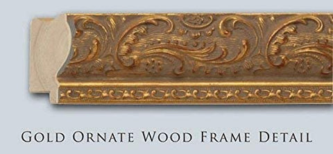 Blue Escape Gold Ornate Wood Framed Art Print with Double Matting by Pinto, Patricia