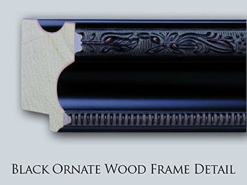 Nighttime Black Ornate Wood Framed Art Print with Double Matting by Vertentes, Jeanette